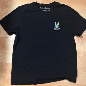 Psycho Bunny Black Tee with Vibrant Logo